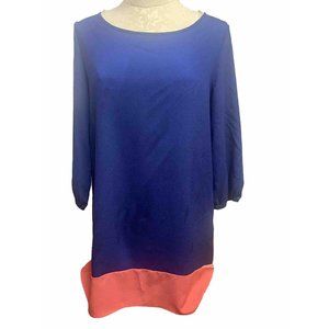 Lulu’s Mini Dress Blue Pink Bow Long Sleeve Medium